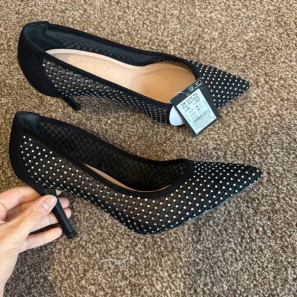 New Look Black and White Polka Dot Heels